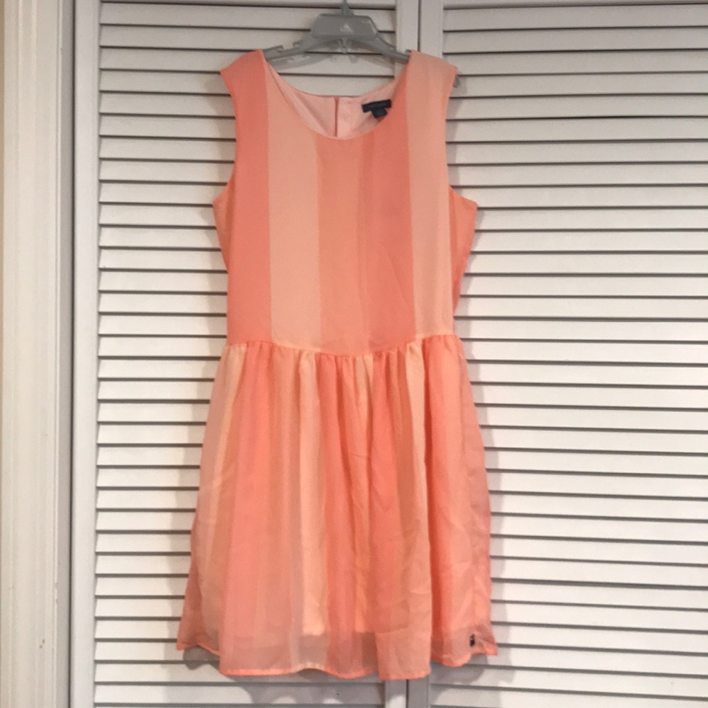 Tommy Hilfiger peach stripe party dress 12/14 NWT